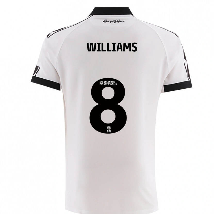 Danxen Mulher Camisola Joe Williams #8 Branco Preto Alternativa 2025/26 Camisa