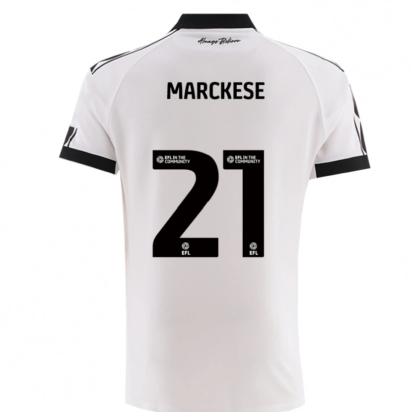 Danxen Mulher Camisola Kaylan Marckese #21 Branco Preto Alternativa 2025/26 Camisa