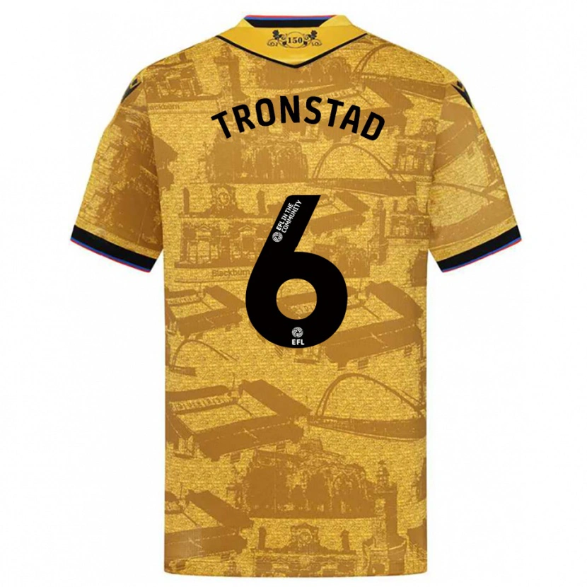 Danxen Mulher Camisola Sondre Tronstad #6 Dourado Preto Alternativa 2025/26 Camisa