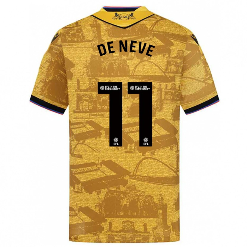 Danxen Mulher Camisola Dion De Neve #11 Dourado Preto Alternativa 2025/26 Camisa