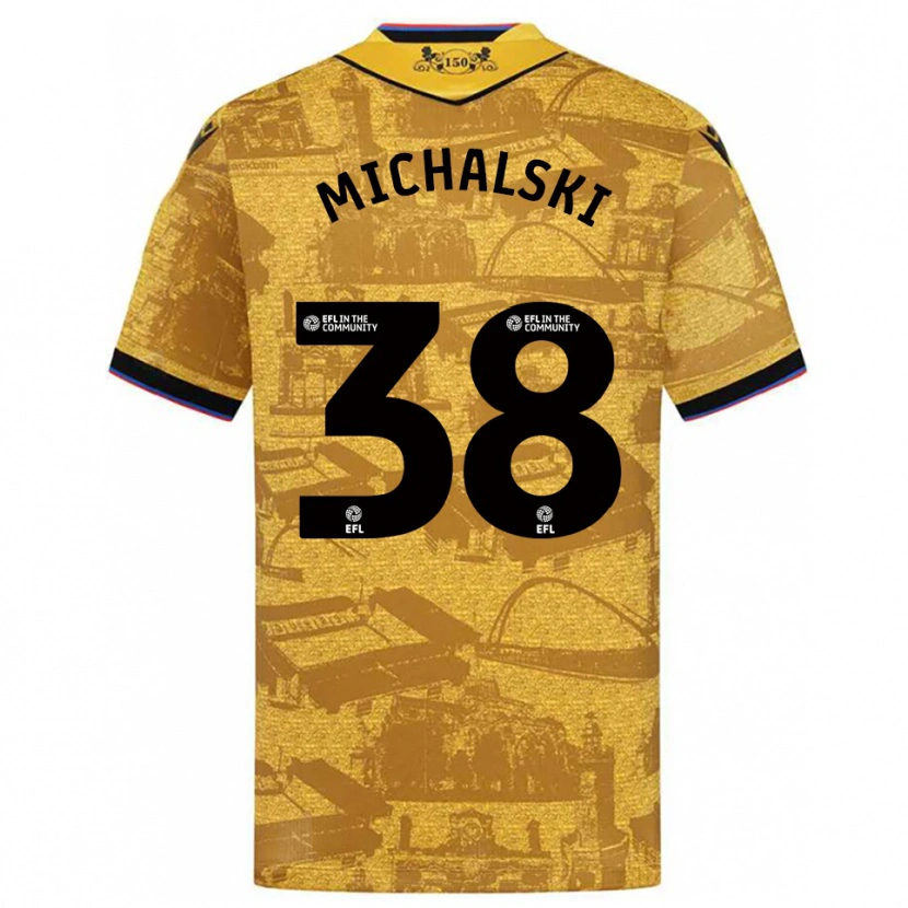 Danxen Mulher Camisola Nicholas Michalski #38 Dourado Preto Alternativa 2025/26 Camisa