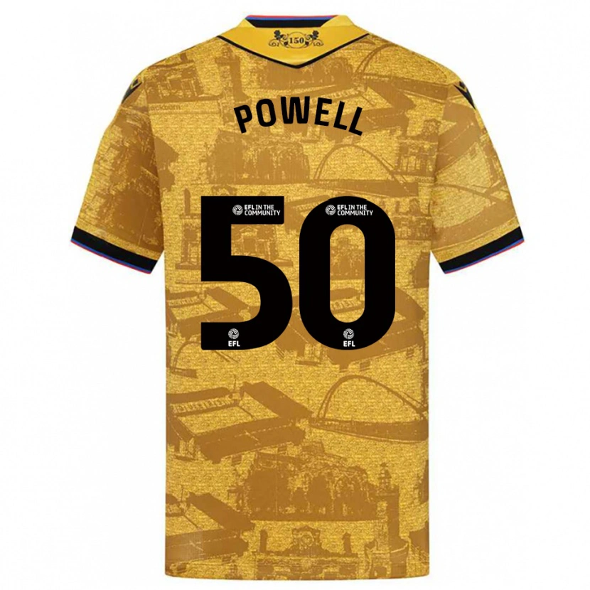 Danxen Mulher Camisola Brandon Powell #50 Dourado Preto Alternativa 2025/26 Camisa