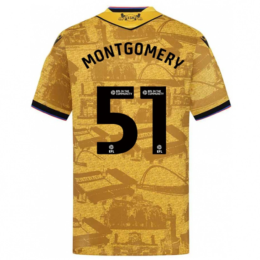 Danxen Mulher Camisola Kristi Montgomery #51 Dourado Preto Alternativa 2025/26 Camisa