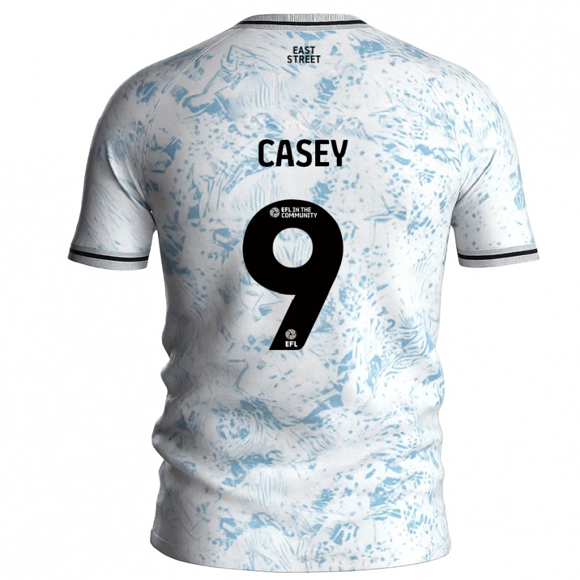 Danxen Mulher Camisola Patrick Casey #9 Branco Azul Celeste Alternativa 2025/26 Camisa