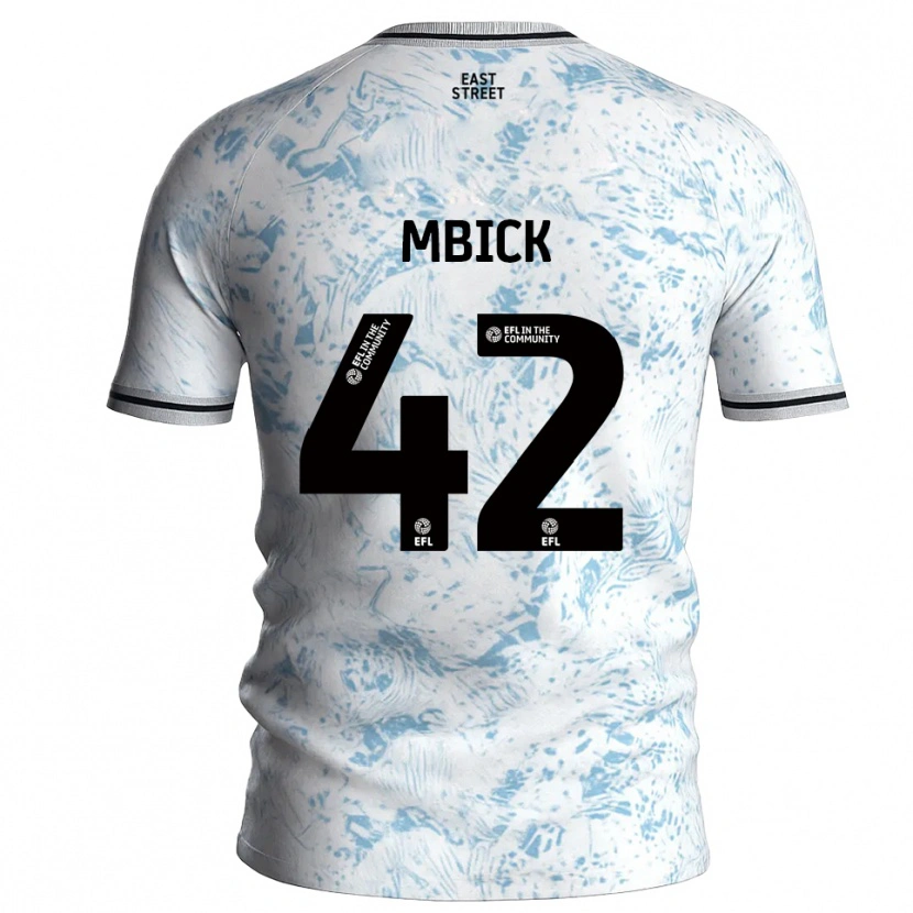 Danxen Mulher Camisola Micah Mbick #42 Branco Azul Celeste Alternativa 2025/26 Camisa