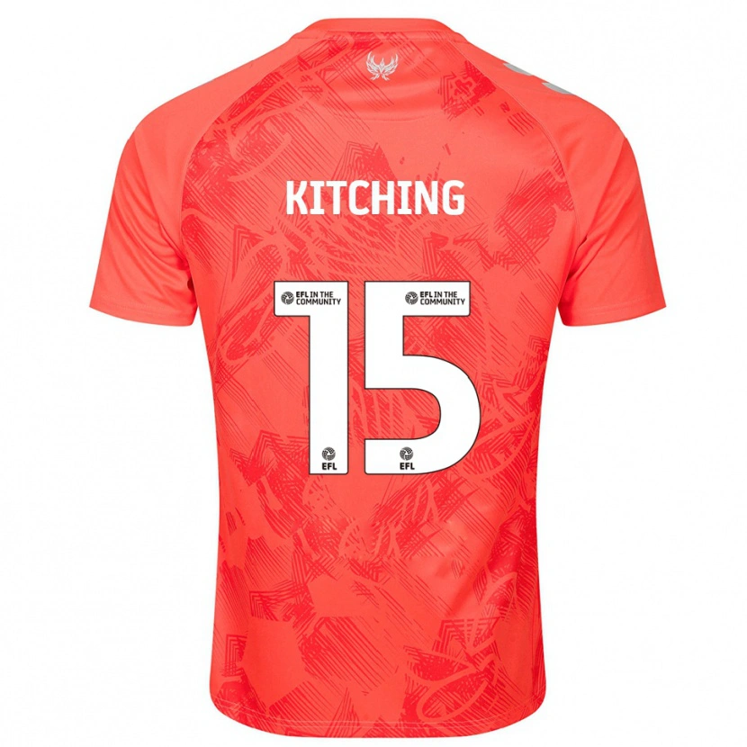 Danxen Mulher Camisola Liam Kitching #15 Laranja Branco Alternativa 2025/26 Camisa
