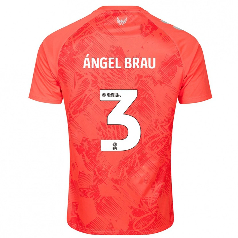 Danxen Mulher Camisola Miguel Ángel Brau #3 Laranja Branco Alternativa 2025/26 Camisa
