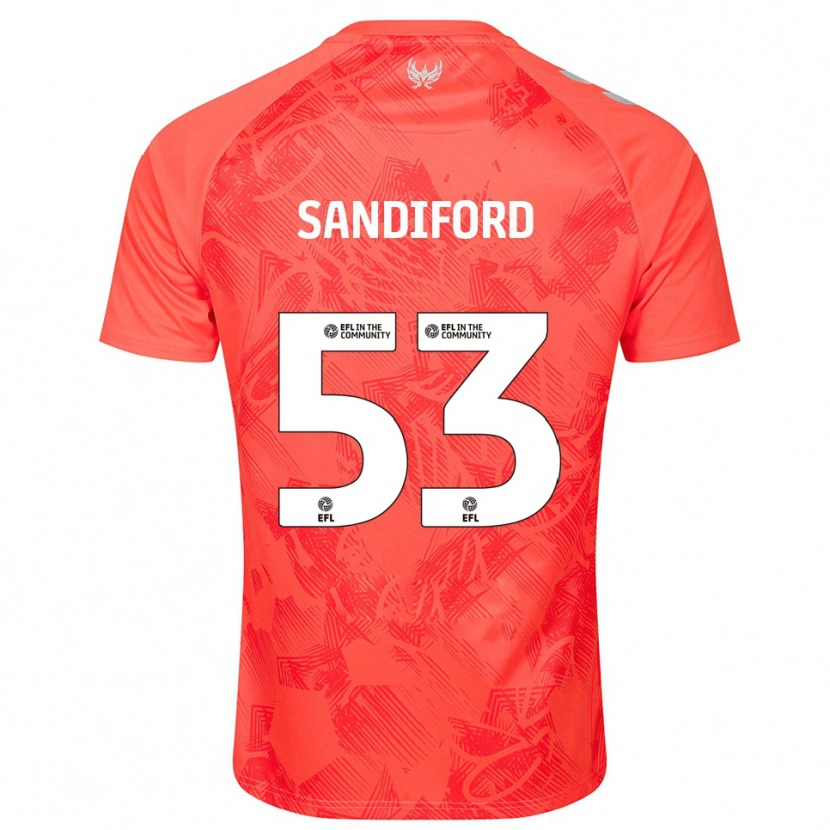 Danxen Mulher Camisola Greg Sandiford #53 Laranja Branco Alternativa 2025/26 Camisa