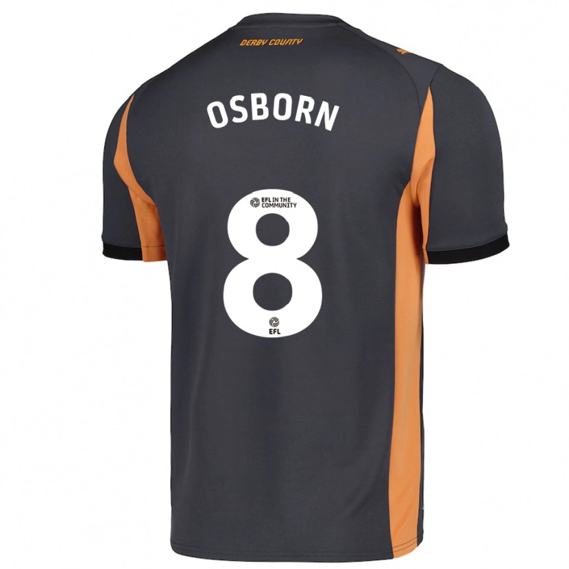 Danxen Mulher Camisola Ben Osborn #8 Cinza Laranja Preto Alternativa 2025/26 Camisa