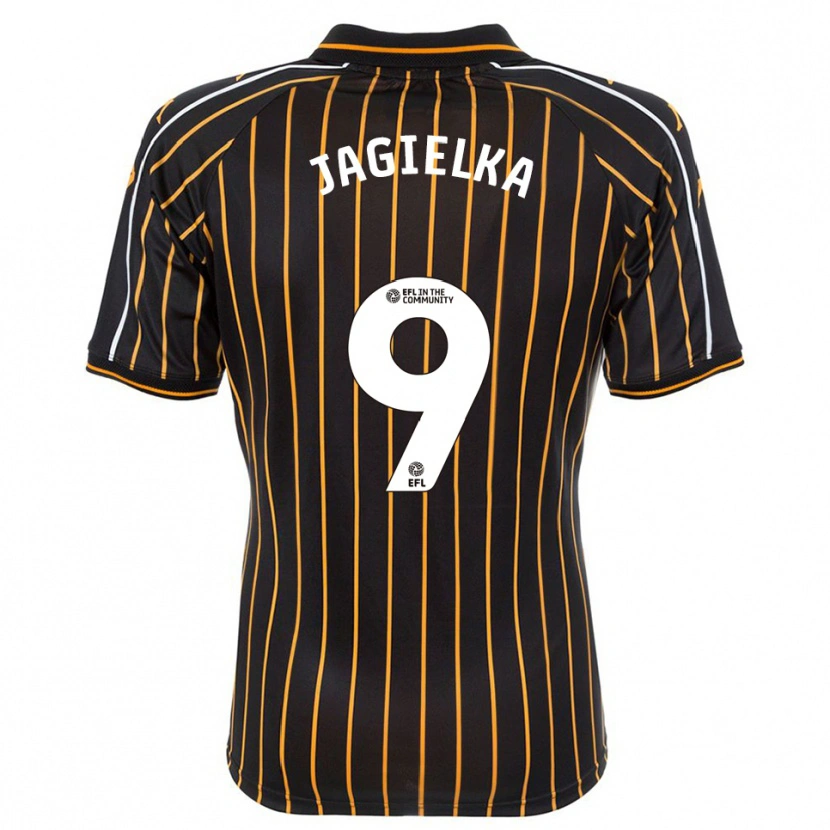 Danxen Mulher Camisola Zac Jagielka #9 Branco Preto Alternativa 2025/26 Camisa