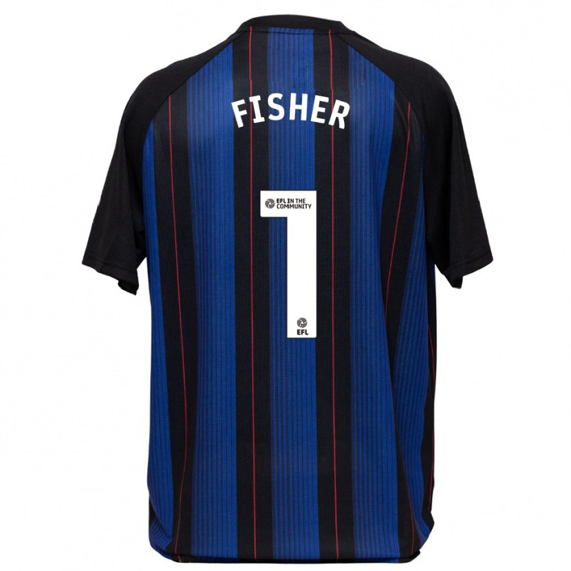 Danxen Mulher Camisola Nathan Fisher #1 Azul Preto Alternativa 2025/26 Camisa