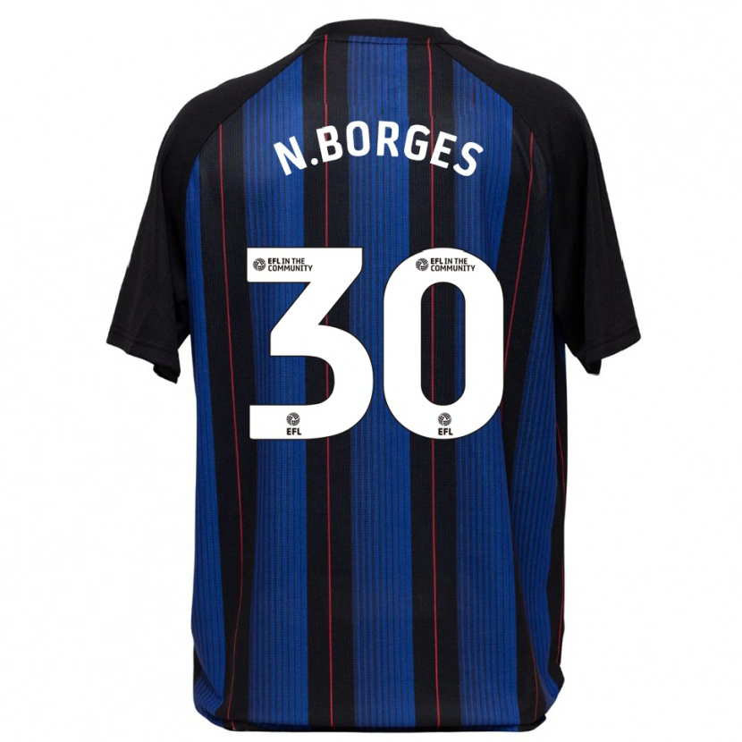 Danxen Mulher Camisola Neto Borges #30 Azul Preto Alternativa 2025/26 Camisa