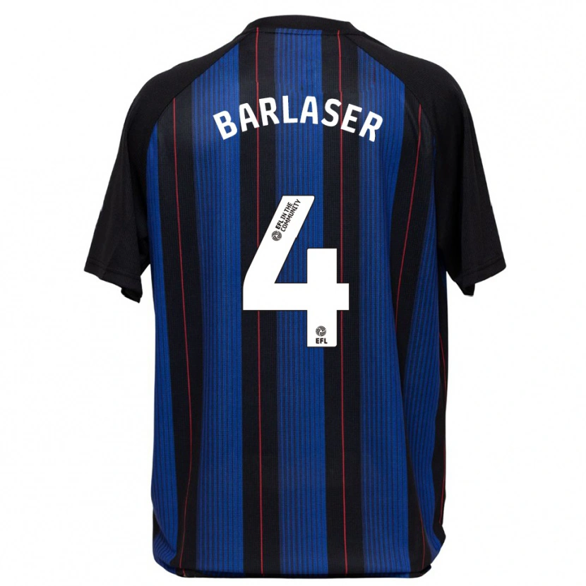 Danxen Mulher Camisola Dan Barlaser #4 Azul Preto Alternativa 2025/26 Camisa