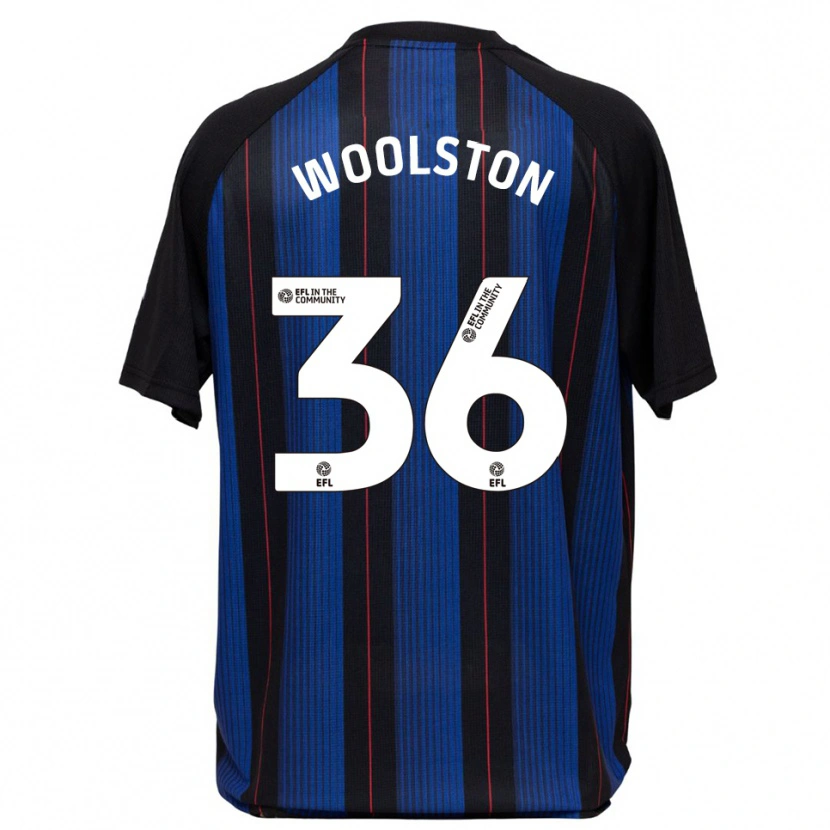 Danxen Mulher Camisola Luke Woolston #36 Azul Preto Alternativa 2025/26 Camisa