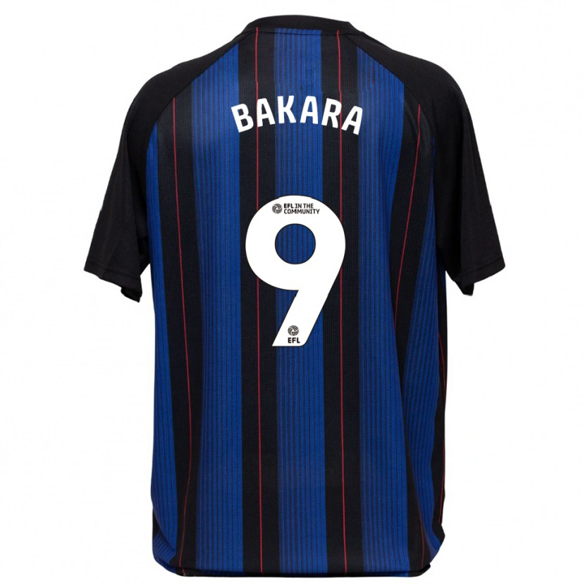 Danxen Mulher Camisola Hakeem Bakara #9 Azul Preto Alternativa 2025/26 Camisa