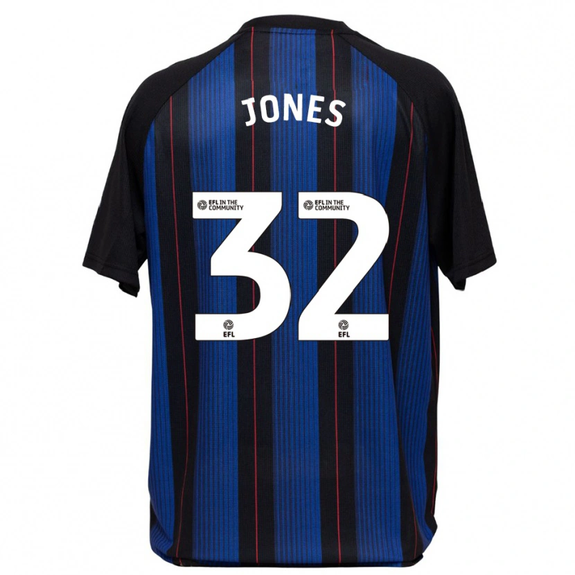 Danxen Mulher Camisola Jamie Jones #32 Azul Preto Alternativa 2025/26 Camisa