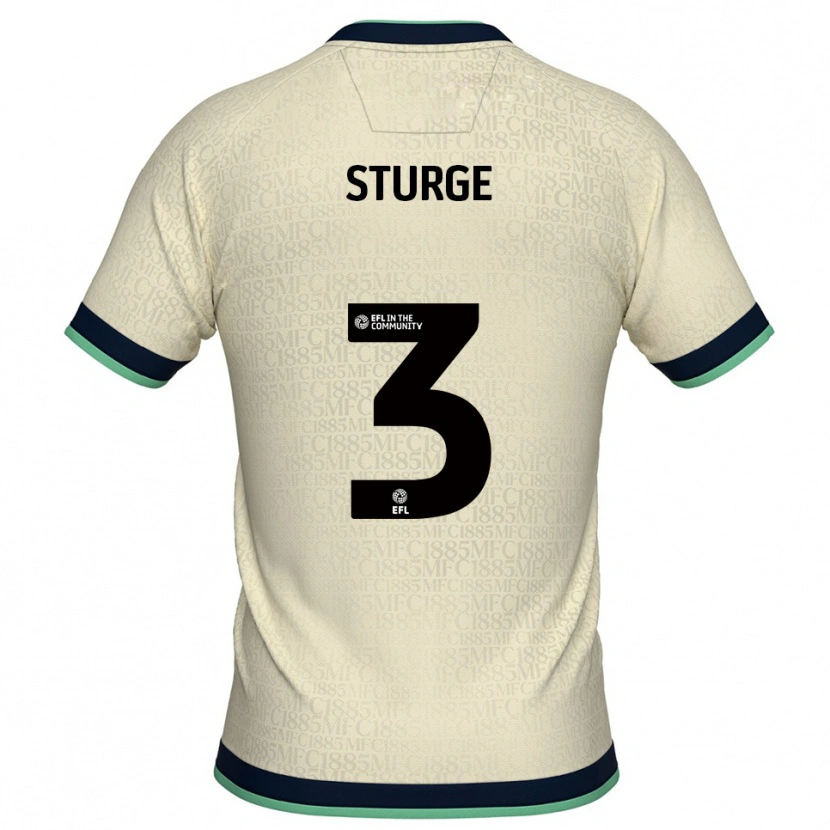 Danxen Mulher Camisola Zak Sturge #3 Champagne Azul Marinho Alternativa 2025/26 Camisa