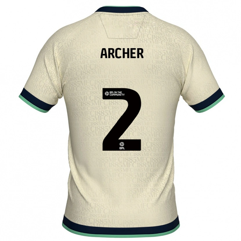 Danxen Mulher Camisola Da'rell Archer #2 Champagne Azul Marinho Alternativa 2025/26 Camisa