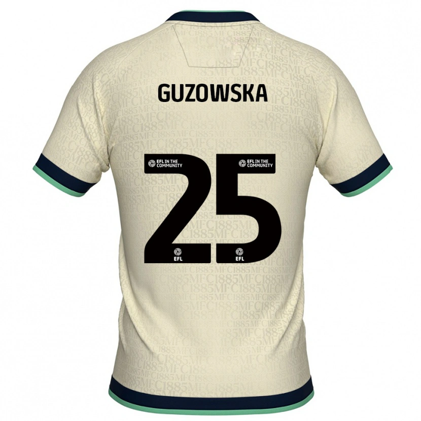 Danxen Mulher Camisola Sara Guzowska #25 Champagne Azul Marinho Alternativa 2025/26 Camisa