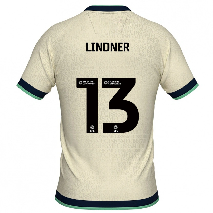 Danxen Mulher Camisola Caspar Lindner #13 Champagne Azul Marinho Alternativa 2025/26 Camisa