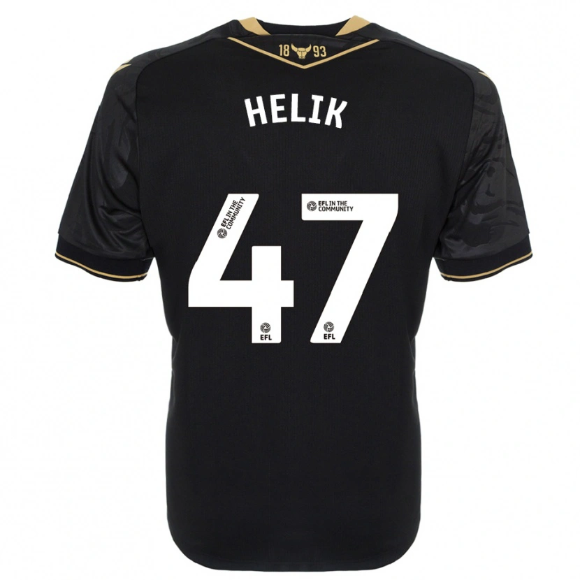 Danxen Mulher Camisola Michal Helik #47 Preto Dourado Alternativa 2025/26 Camisa