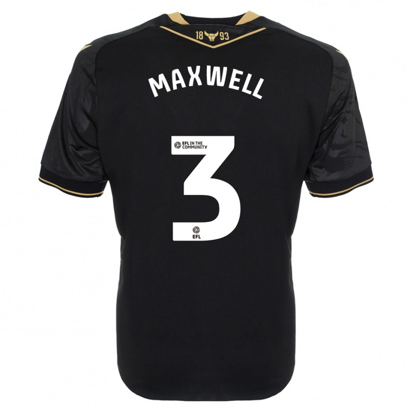 Danxen Mulher Camisola Rashane Maxwell #3 Preto Dourado Alternativa 2025/26 Camisa