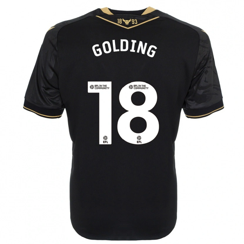 Danxen Mulher Camisola James Golding #18 Preto Dourado Alternativa 2025/26 Camisa