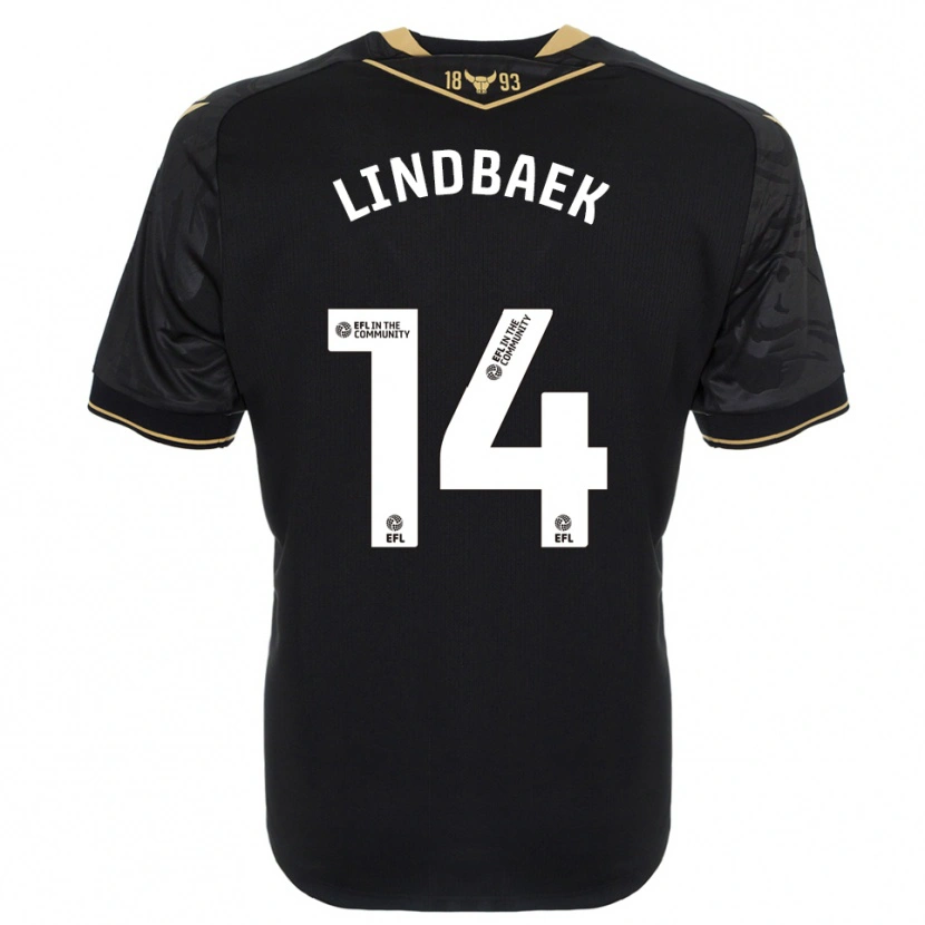 Danxen Mulher Camisola Adele Lindbaek #14 Preto Dourado Alternativa 2025/26 Camisa