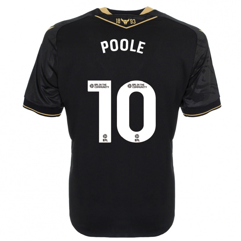Danxen Mulher Camisola Pheobie Poole #10 Preto Dourado Alternativa 2025/26 Camisa