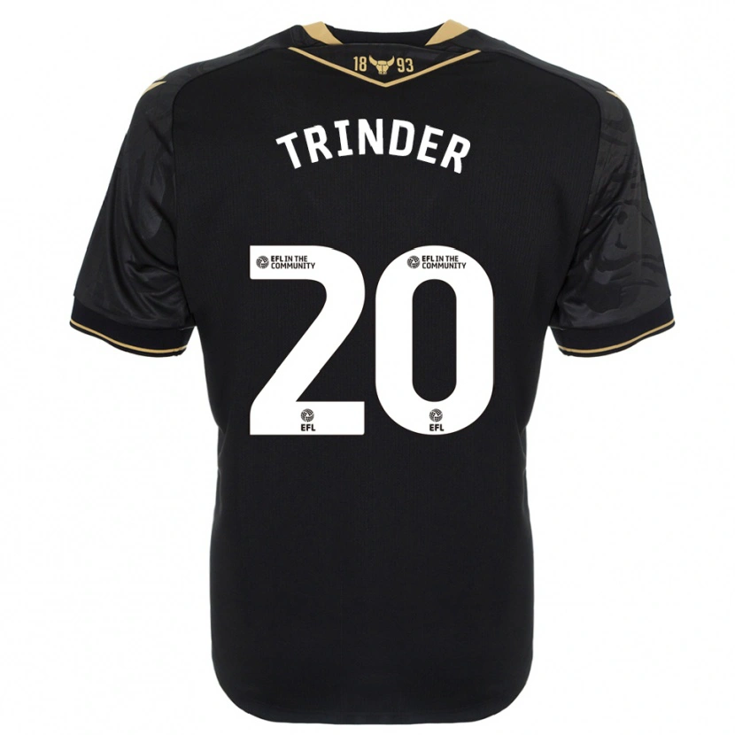 Danxen Mulher Camisola Lucy Trinder #20 Preto Dourado Alternativa 2025/26 Camisa