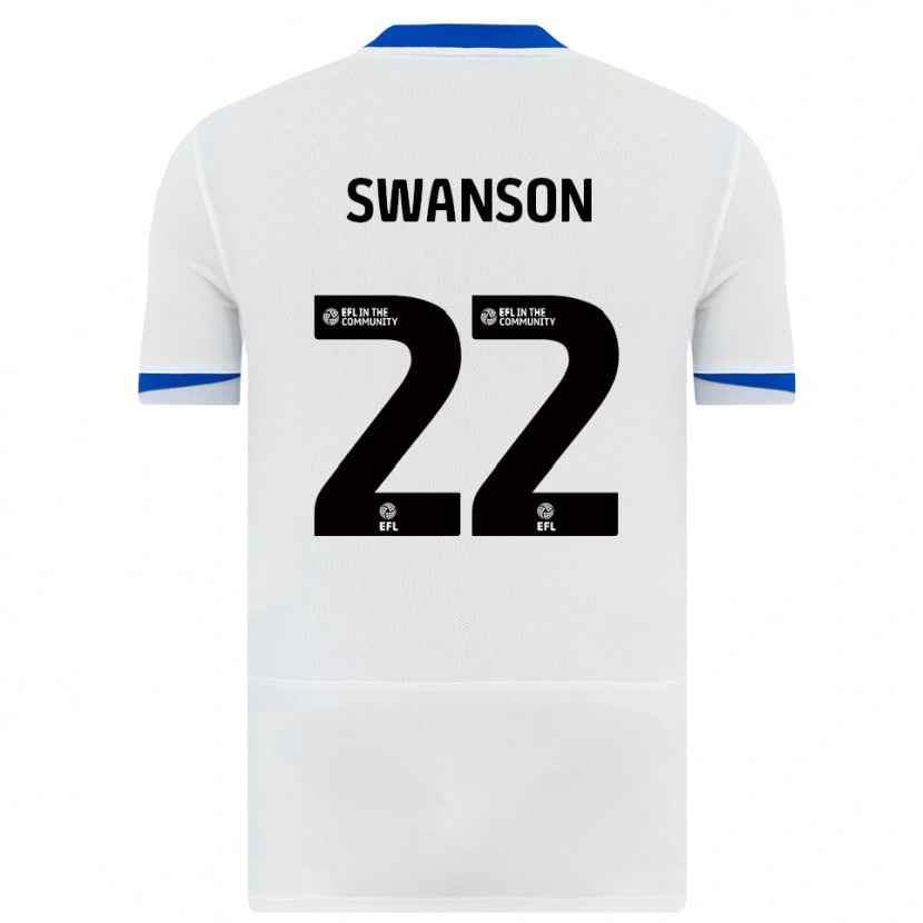 Danxen Mulher Camisola Zak Swanson #22 Branco Preto Alternativa 2025/26 Camisa