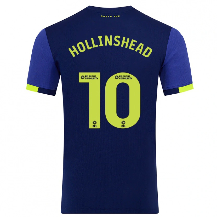 Danxen Mulher Camisola Emily Hollinshead #10 Azul Marinho Amarelo Alternativa 2025/26 Camisa