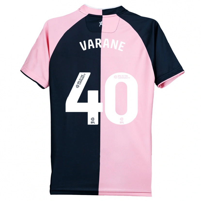 Danxen Mulher Camisola Jonathan Varane #40 Rosa Preto Alternativa 2025/26 Camisa