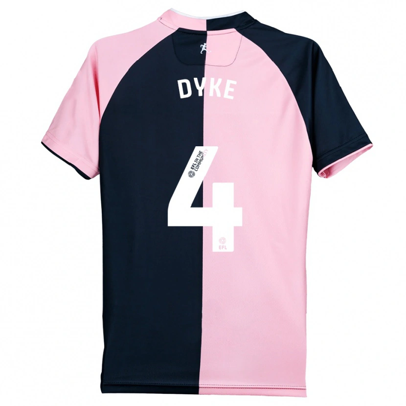 Danxen Mulher Camisola Kaleb Dyke #4 Rosa Preto Alternativa 2025/26 Camisa