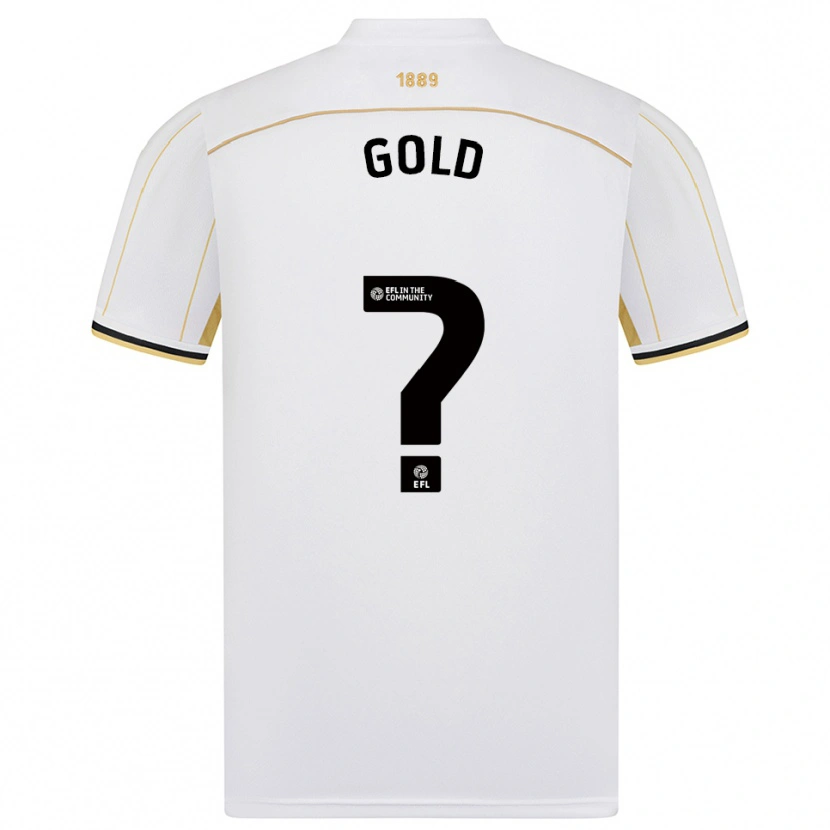 Danxen Mulher Camisola Ethan Gold #0 Branco Dourado Alternativa 2025/26 Camisa