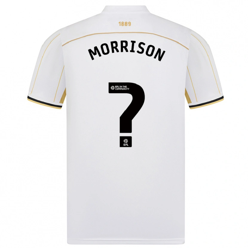 Danxen Mulher Camisola Emmett Morrison #0 Branco Dourado Alternativa 2025/26 Camisa