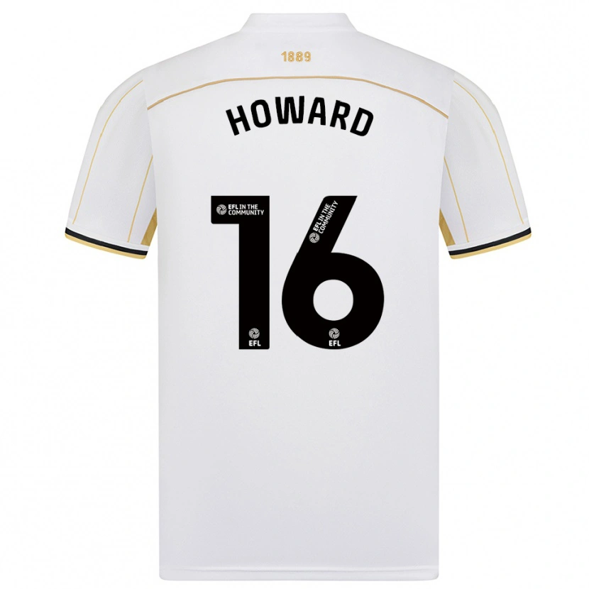 Danxen Mulher Camisola Theo Howard #16 Branco Dourado Alternativa 2025/26 Camisa