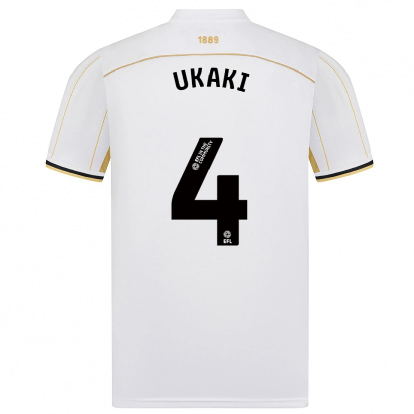 Danxen Mulher Camisola Ehije Ukaki #4 Branco Dourado Alternativa 2025/26 Camisa