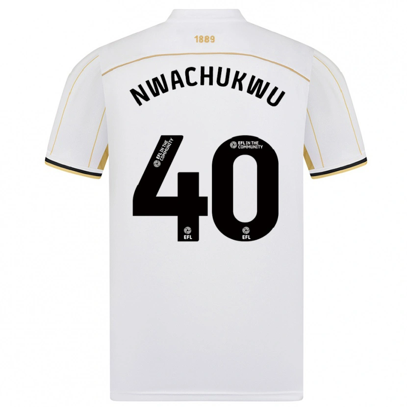 Danxen Mulher Camisola Christian Nwachukwu #40 Branco Dourado Alternativa 2025/26 Camisa