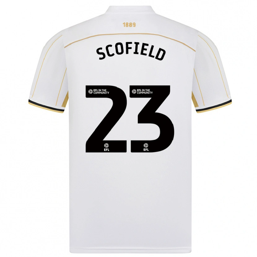 Danxen Mulher Camisola Connie Scofield #23 Branco Dourado Alternativa 2025/26 Camisa