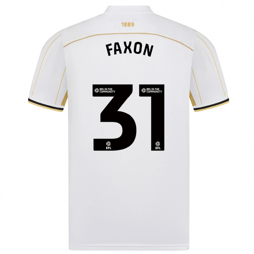 Danxen Mulher Camisola Luke Faxon #31 Branco Dourado Alternativa 2025/26 Camisa