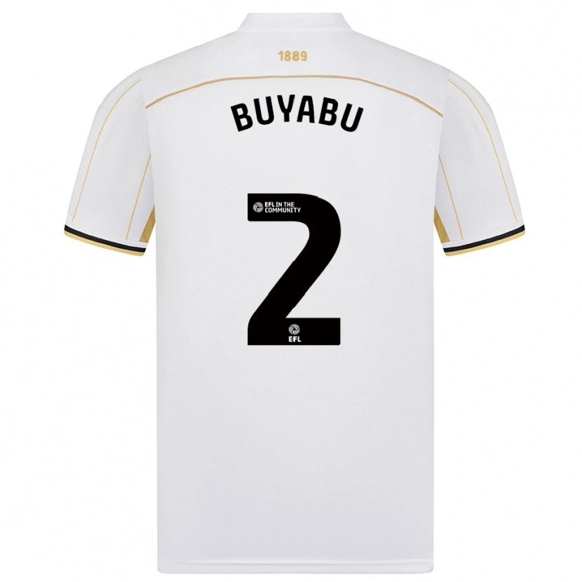 Danxen Mulher Camisola Jili Buyabu #2 Branco Dourado Alternativa 2025/26 Camisa