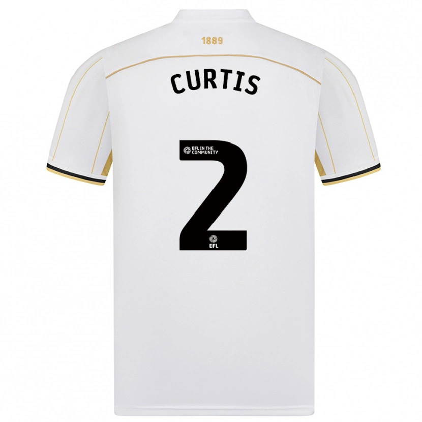 Danxen Mulher Camisola Sam Curtis #2 Branco Dourado Alternativa 2025/26 Camisa