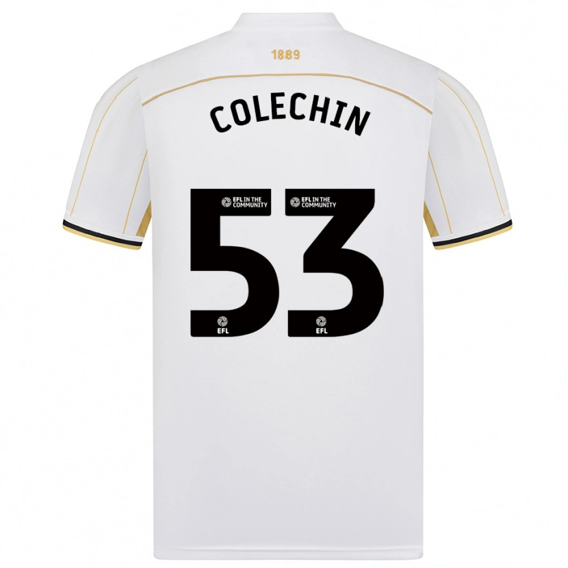 Danxen Mulher Camisola Sam Colechin #53 Branco Dourado Alternativa 2025/26 Camisa
