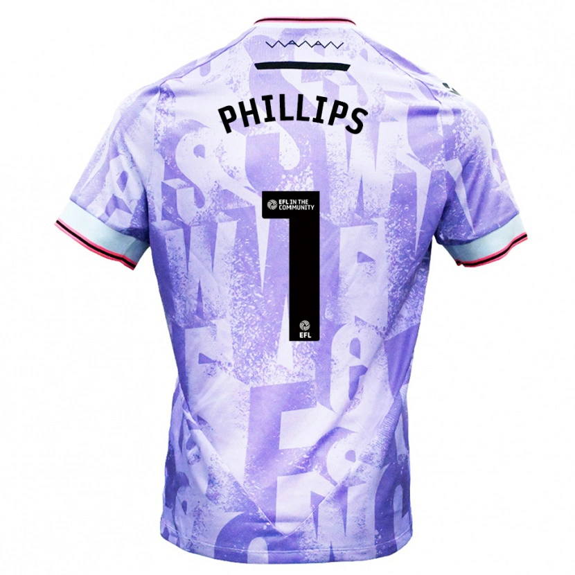 Danxen Mulher Camisola Jack Phillips #1 Lilás Branco Alternativa 2025/26 Camisa