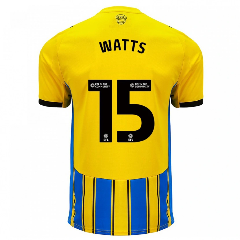 Danxen Mulher Camisola Harry Watts #15 Azul Amarelo Alternativa 2025/26 Camisa
