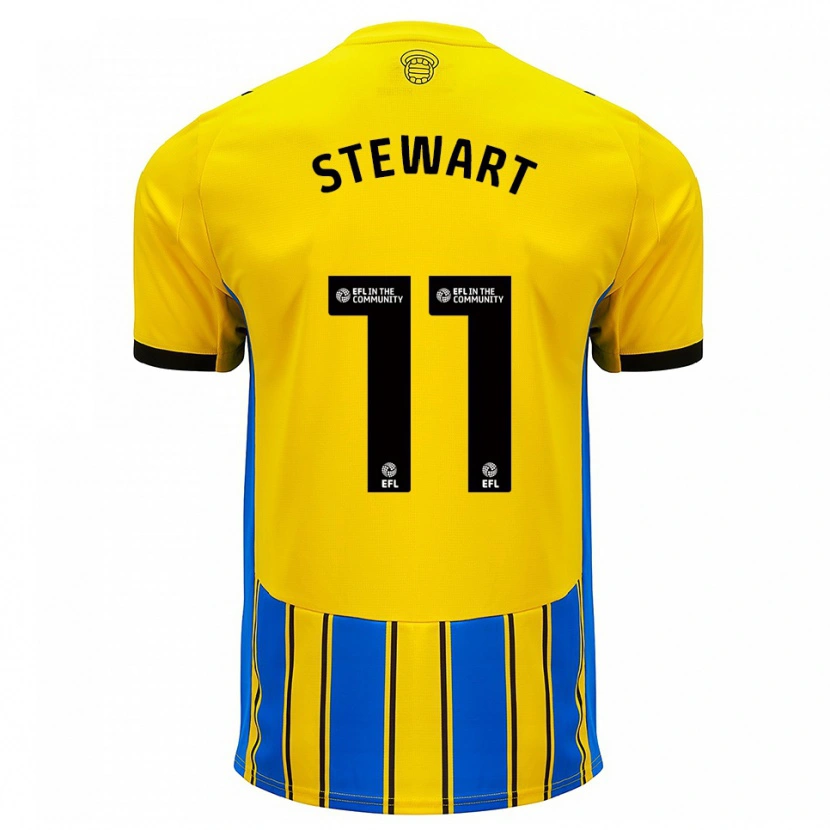 Danxen Mulher Camisola Ross Stewart #11 Azul Amarelo Alternativa 2025/26 Camisa