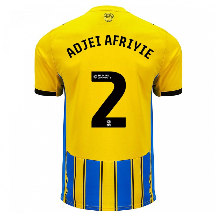 Danxen Mulher Camisola Hansel Adjei-Afriyie #2 Azul Amarelo Alternativa 2025/26 Camisa
