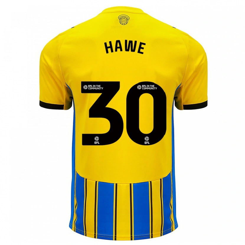 Danxen Mulher Camisola Luke Hawe #30 Azul Amarelo Alternativa 2025/26 Camisa