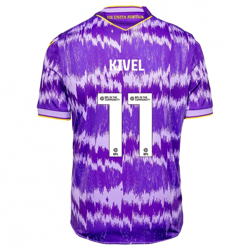Danxen Mulher Camisola Roisin Kivel #11 Roxo Amarelo Alternativa 2025/26 Camisa